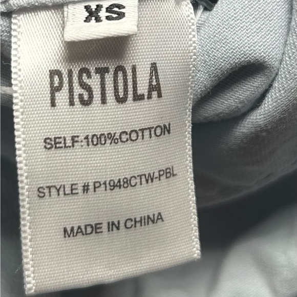 PISTOLA Parker Short Sleeve Romper- Pearl Blue/ Size X-Small - Picture 5 of 6